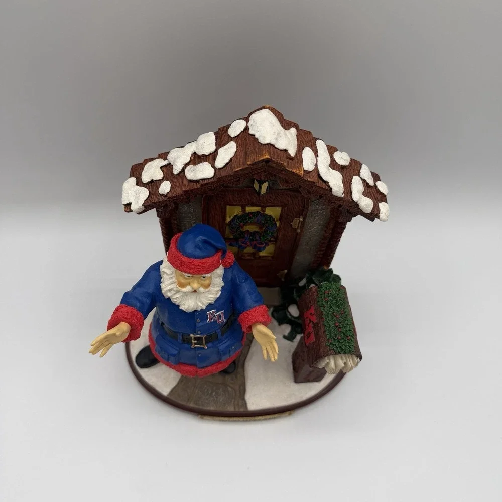 Kansas Jayhawks Welcome Home Santa‎ Claus Figurine Christmas NCAA Memory Company